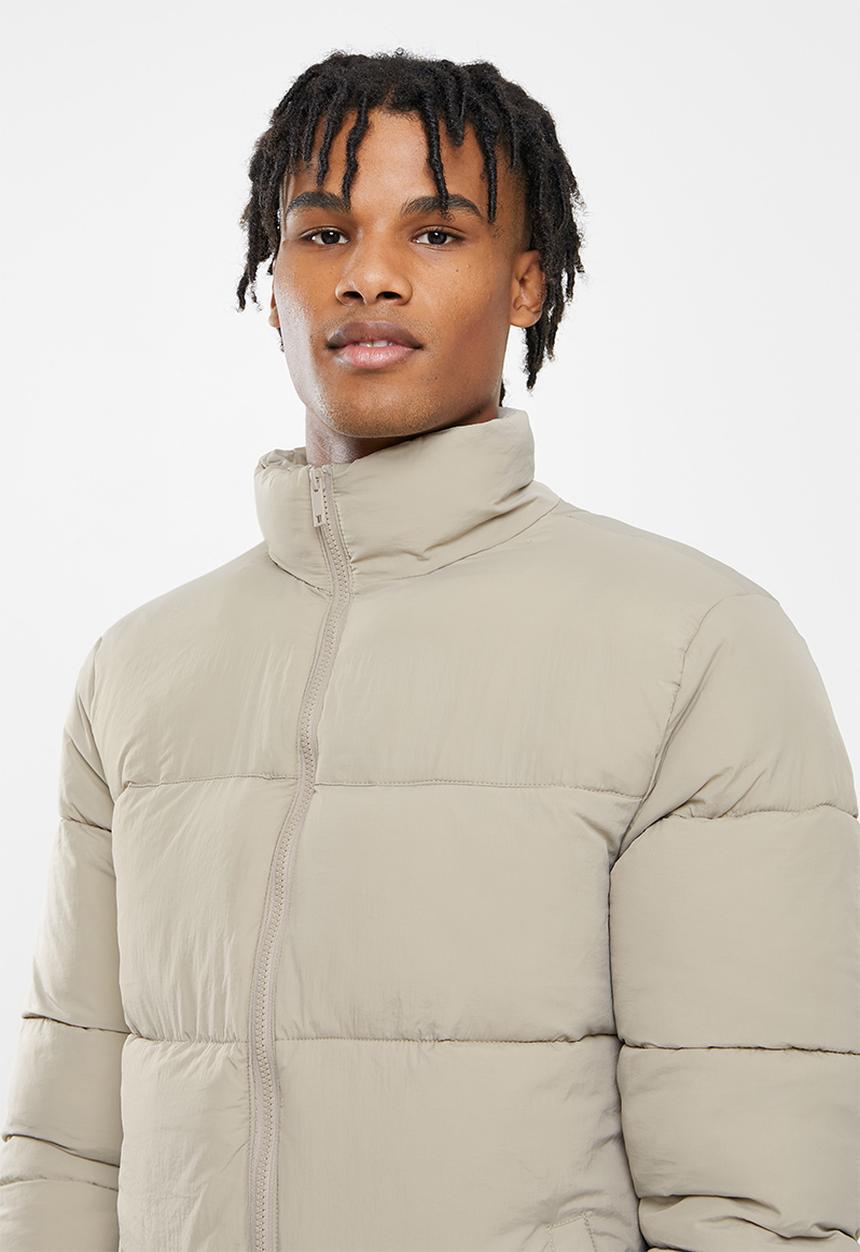 Cotton On - Essential Recycled Puffer Jacket - Taupe
