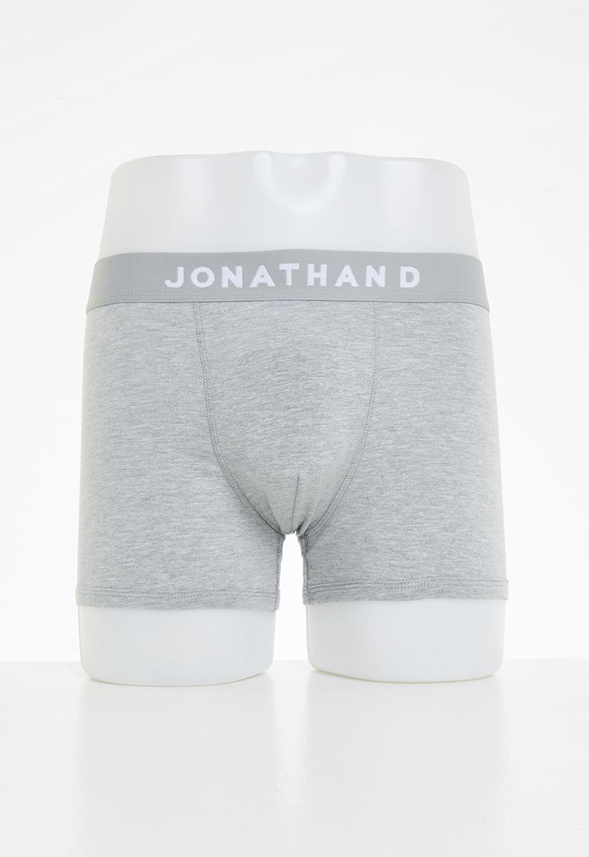Jonathan D - Knitted 2 Pack Trunks with elasticated waistband - Grey/Navy