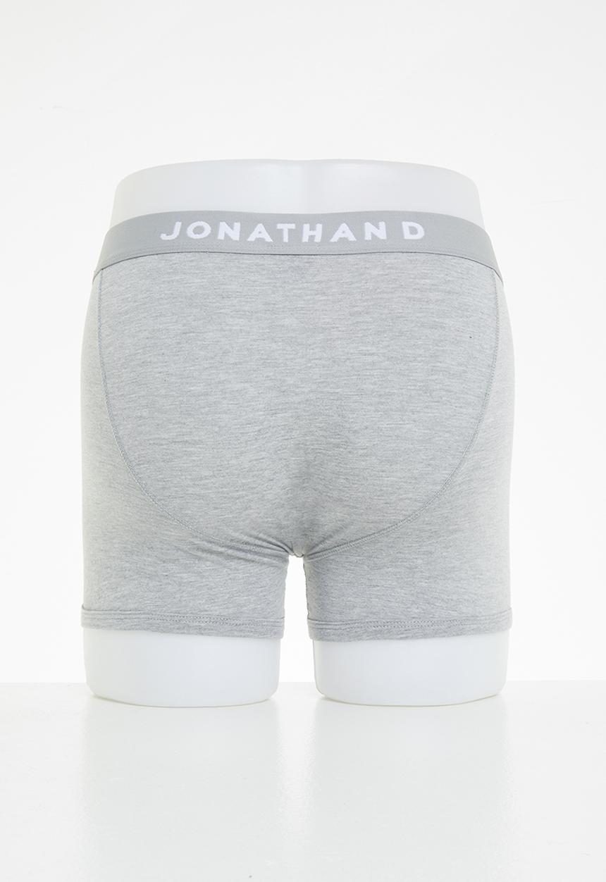 Jonathan D - Knitted 2 Pack Trunks with elasticated waistband - Grey/Navy