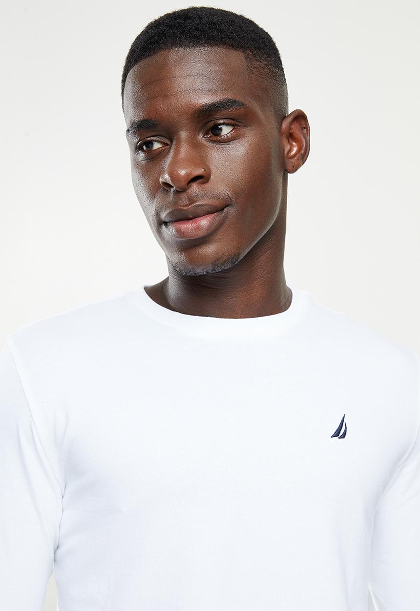 Nautica - Long sleeve crew neck tee - white
