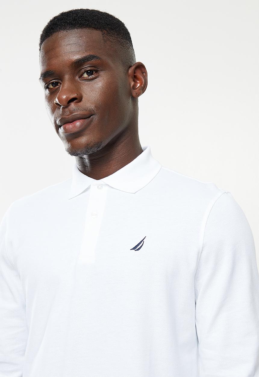 Nautica - Long sleeve classic polo - white