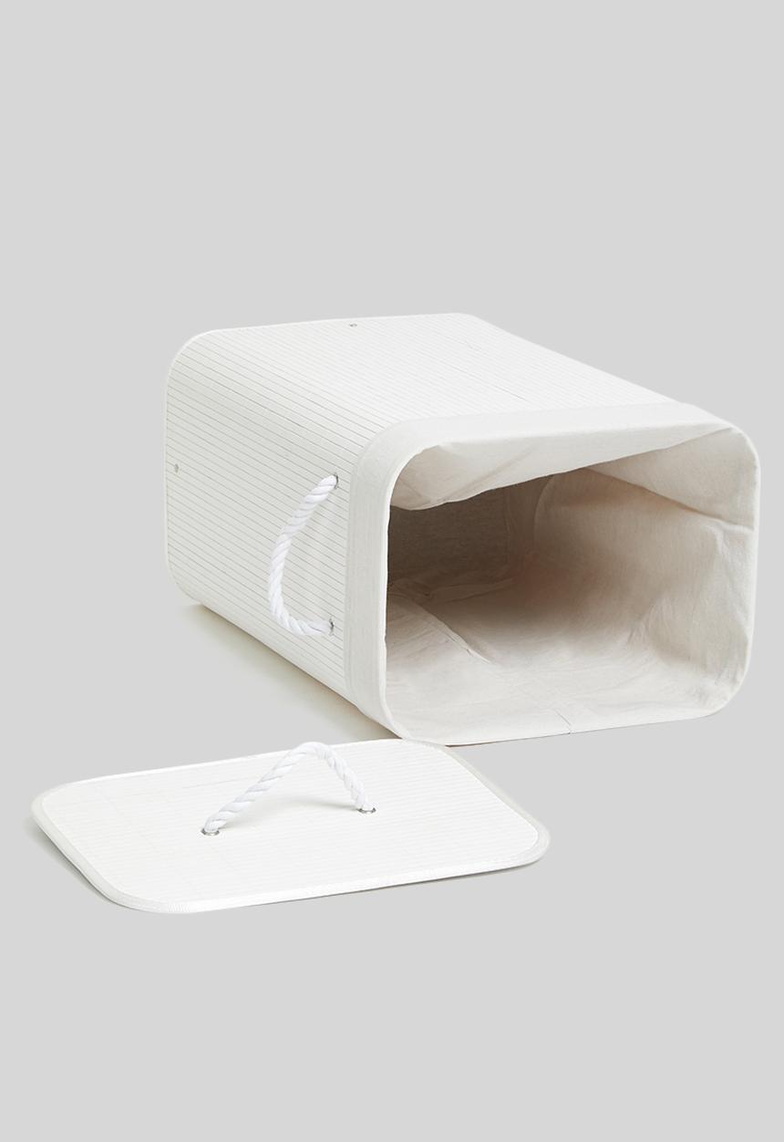 Storage Solutions - Bamboo laundry basket - white