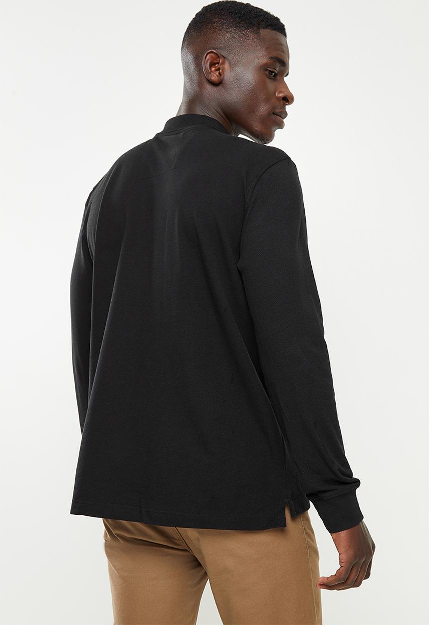 Nautica - Long sleeve classic polo - black
