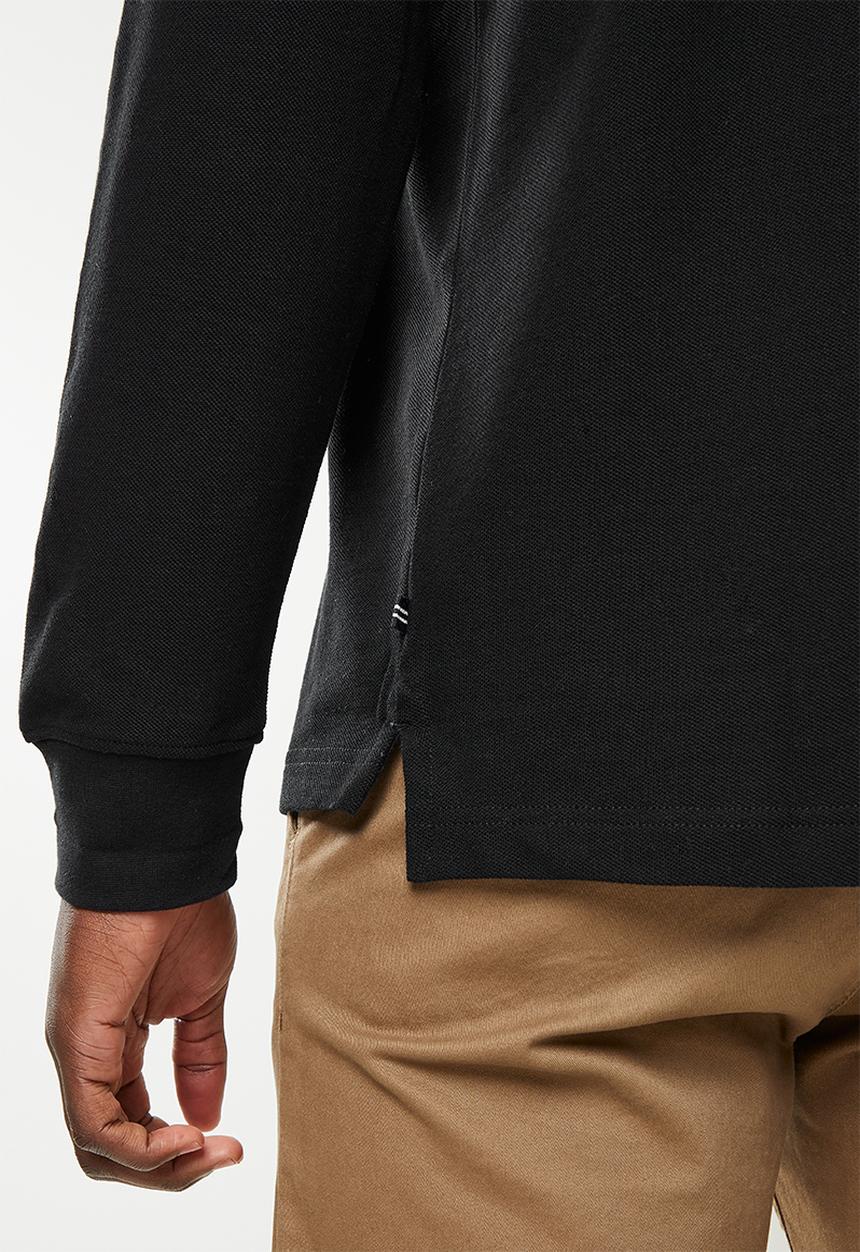 Nautica - Long sleeve classic polo - black