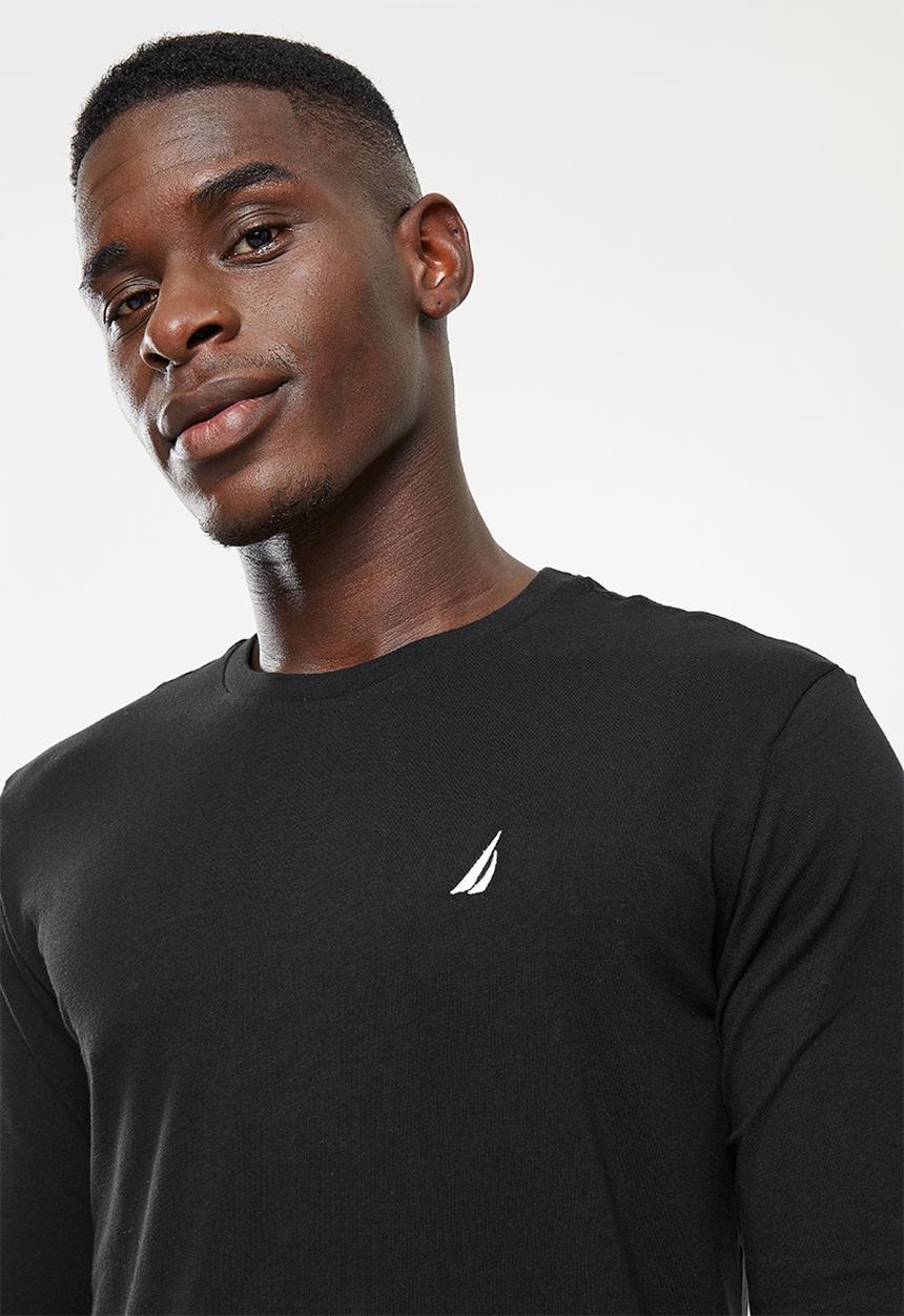 Nautica - Long sleeve crew neck tee - black