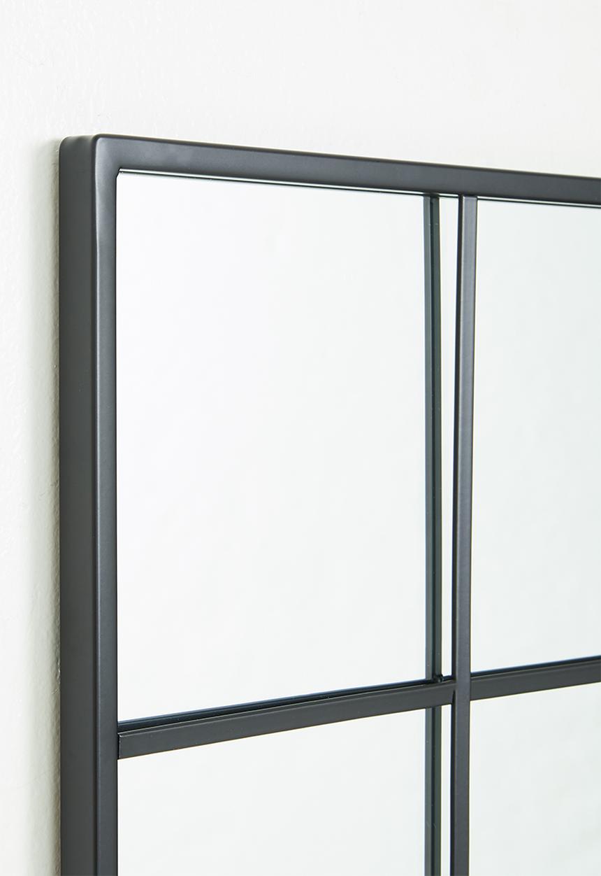 Sixth Floor - Check iron framed mirror - black