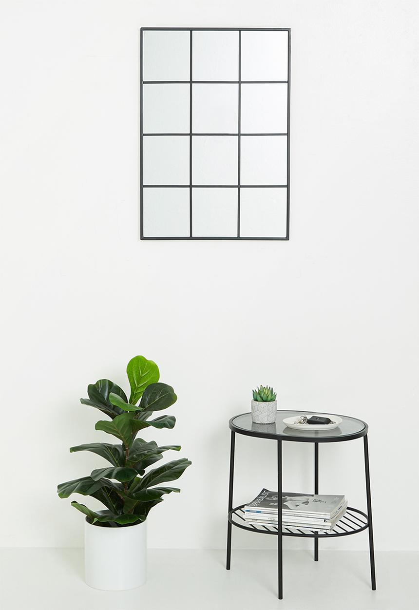 Sixth Floor - Check iron framed mirror - black