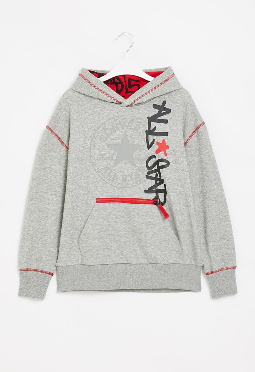 Converse - Cn2b untitled zipper po hoodie - grey 