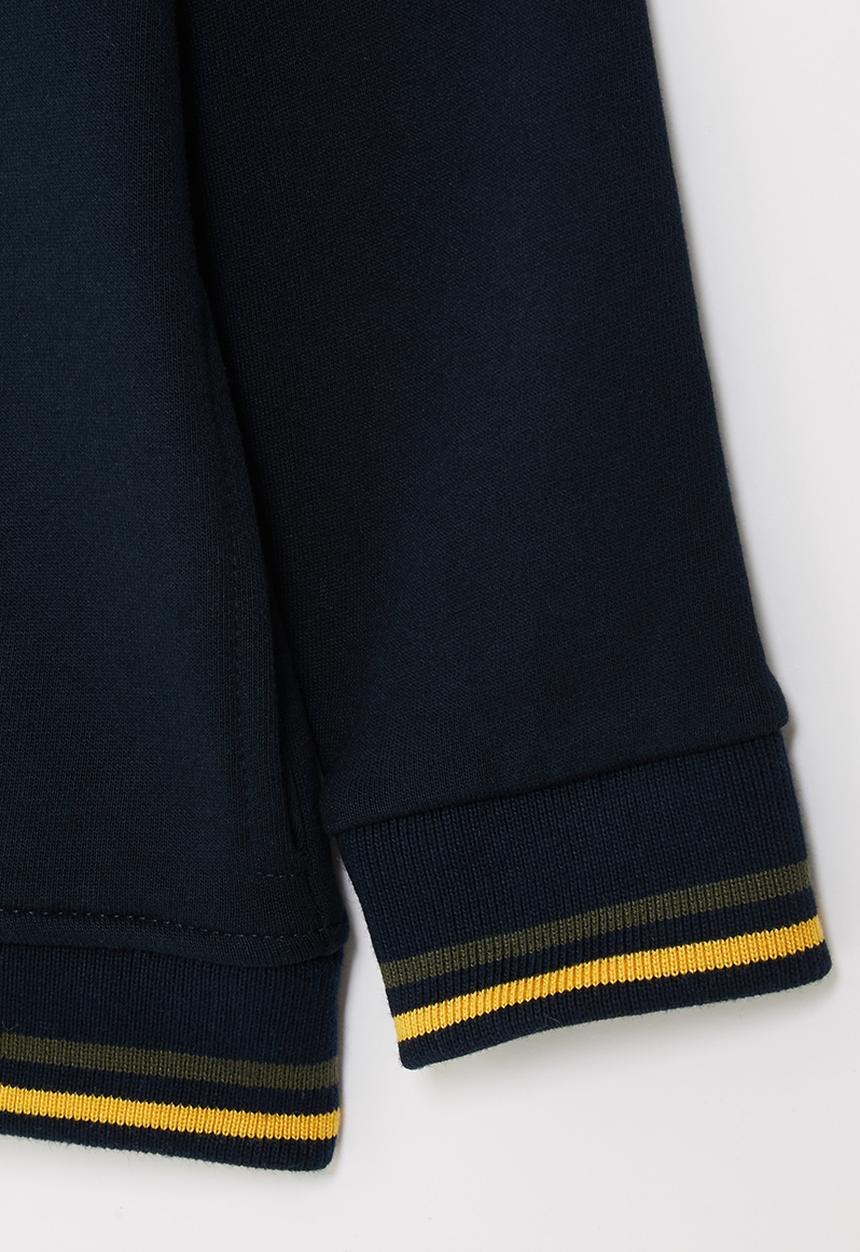 POLO - Boys high neck zip thru sweater - navy