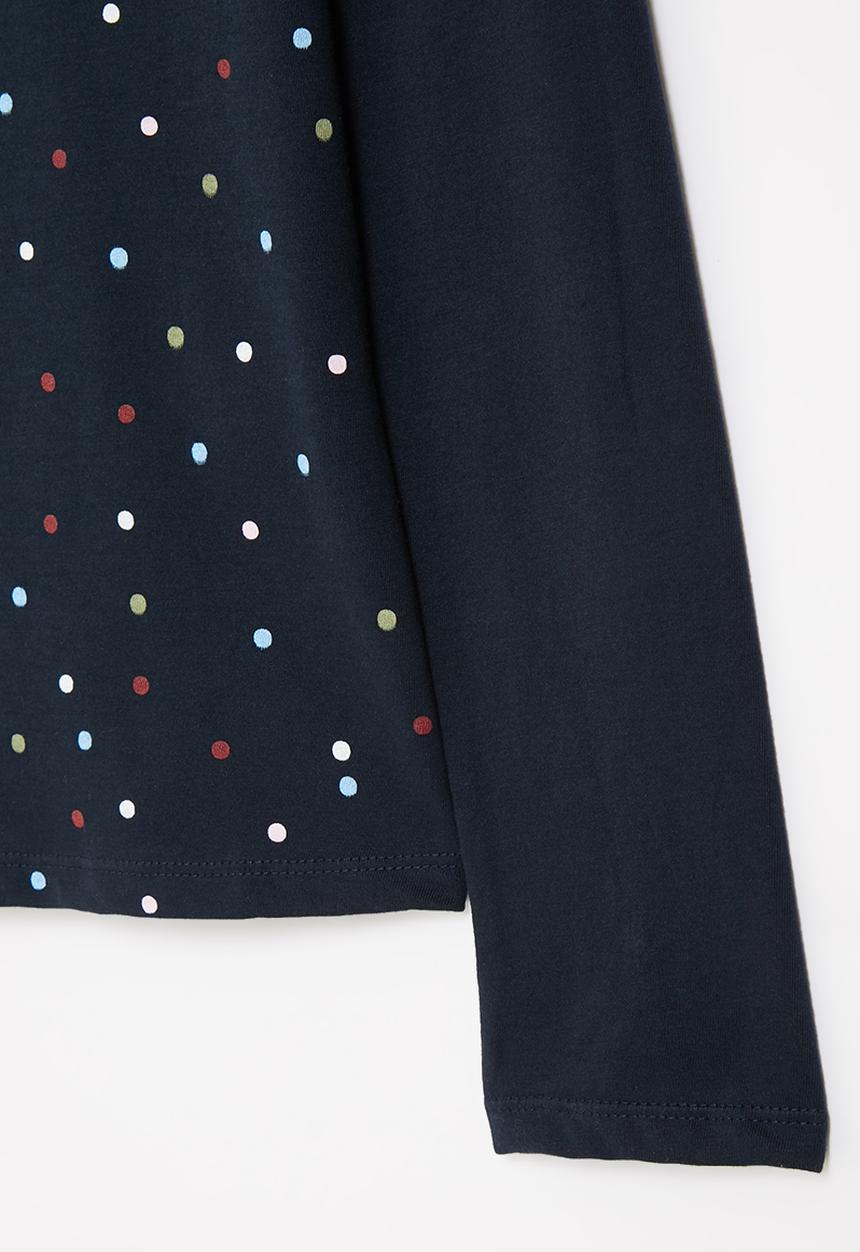 POLO - Girls dot printed long sleeve tee - navy