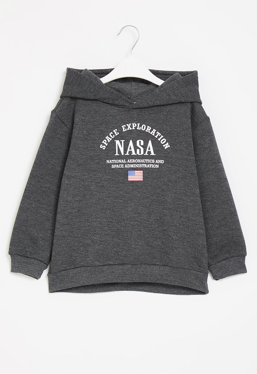 Superbalist Kids - Boys Nasa hoodie - charcoal mel