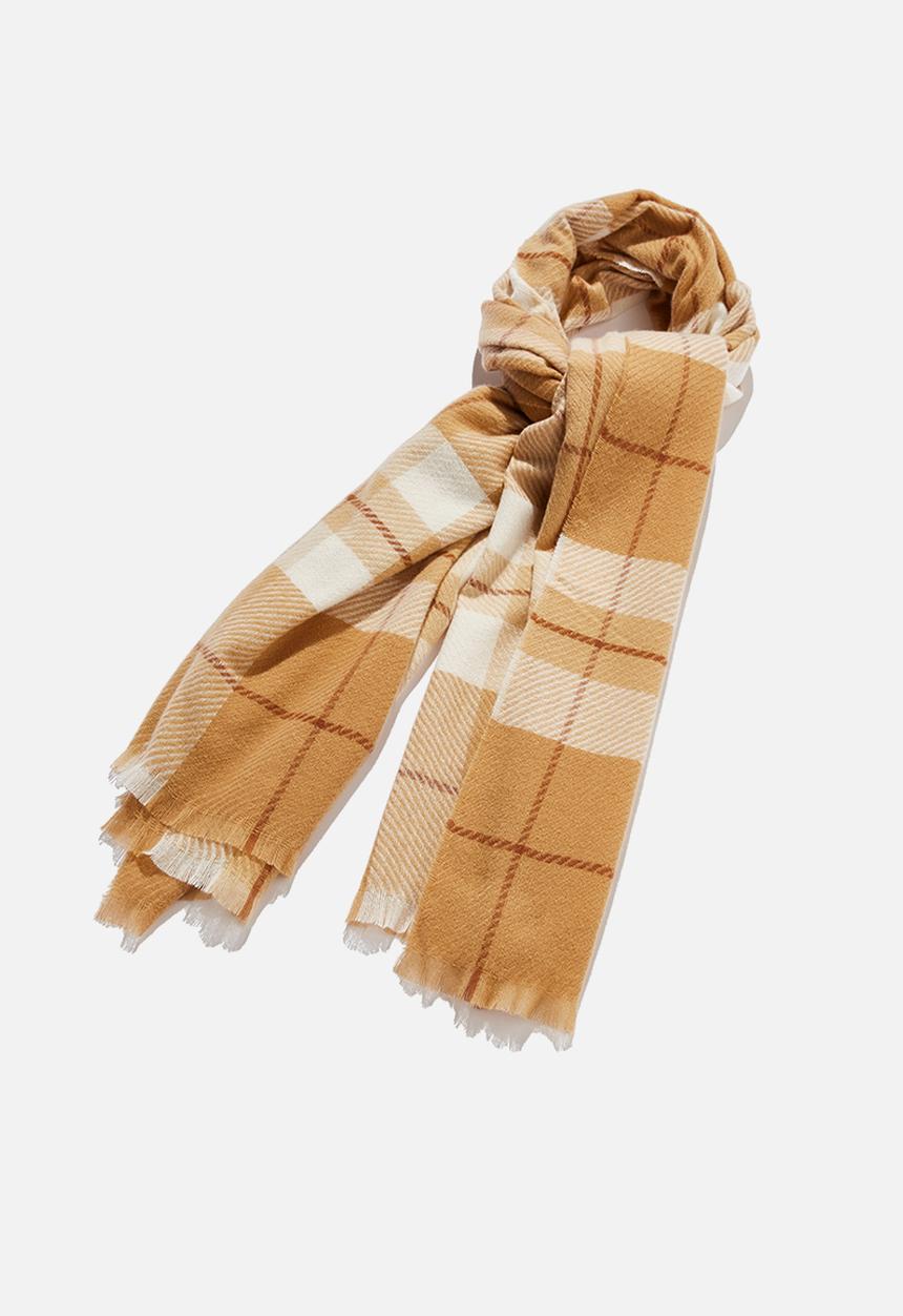 Rubi - Millie mid weight scarf - heritage brown check