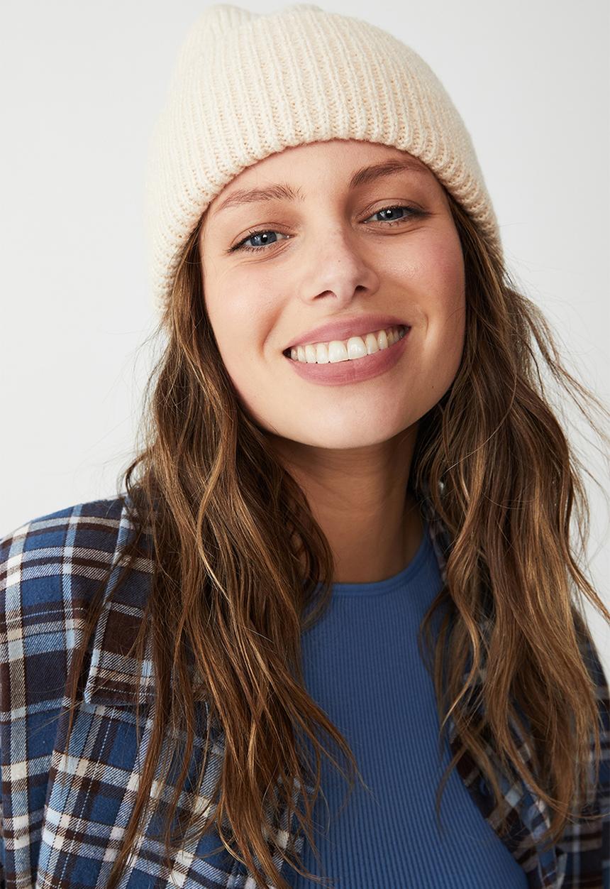 Rubi - Racquel ribbed beanie - barley