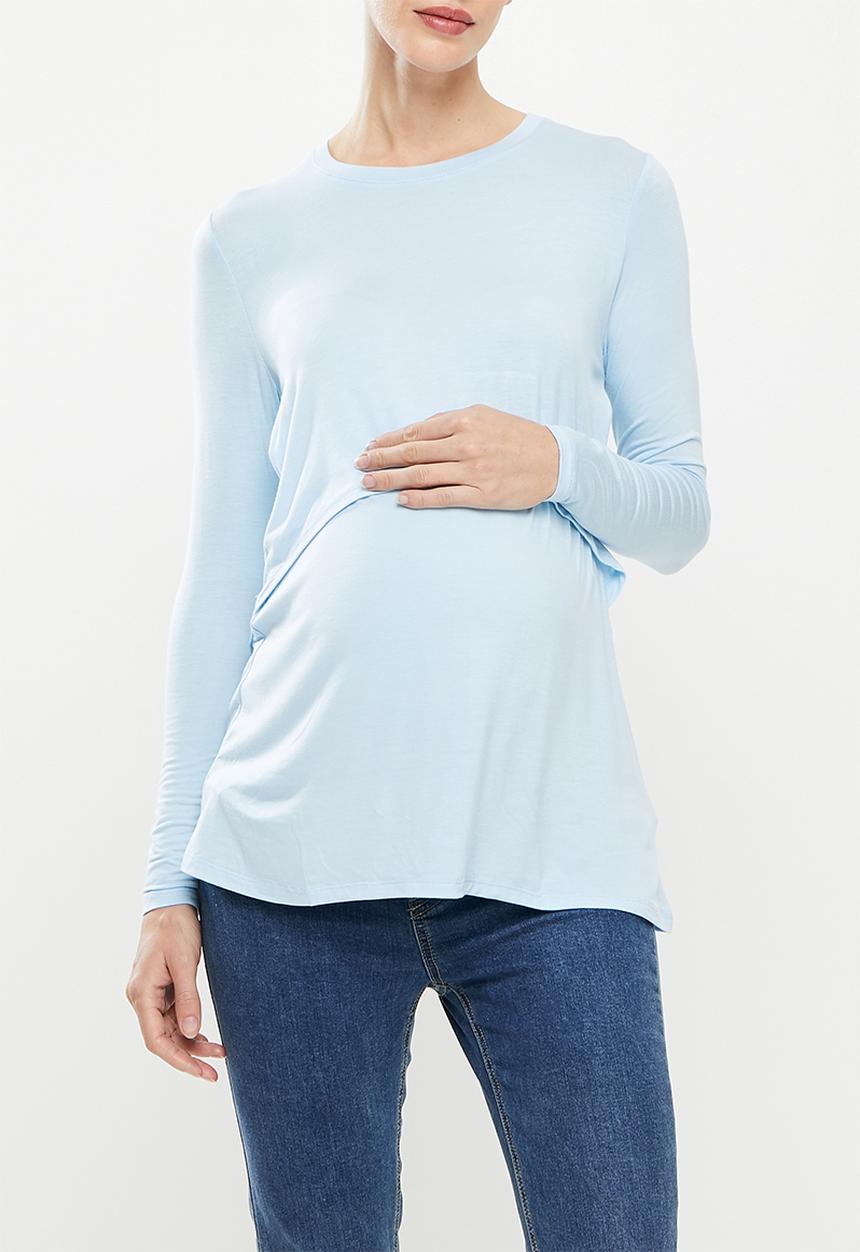 Cotton On - Maternity 2 in 1 long sleeve top - ice blue