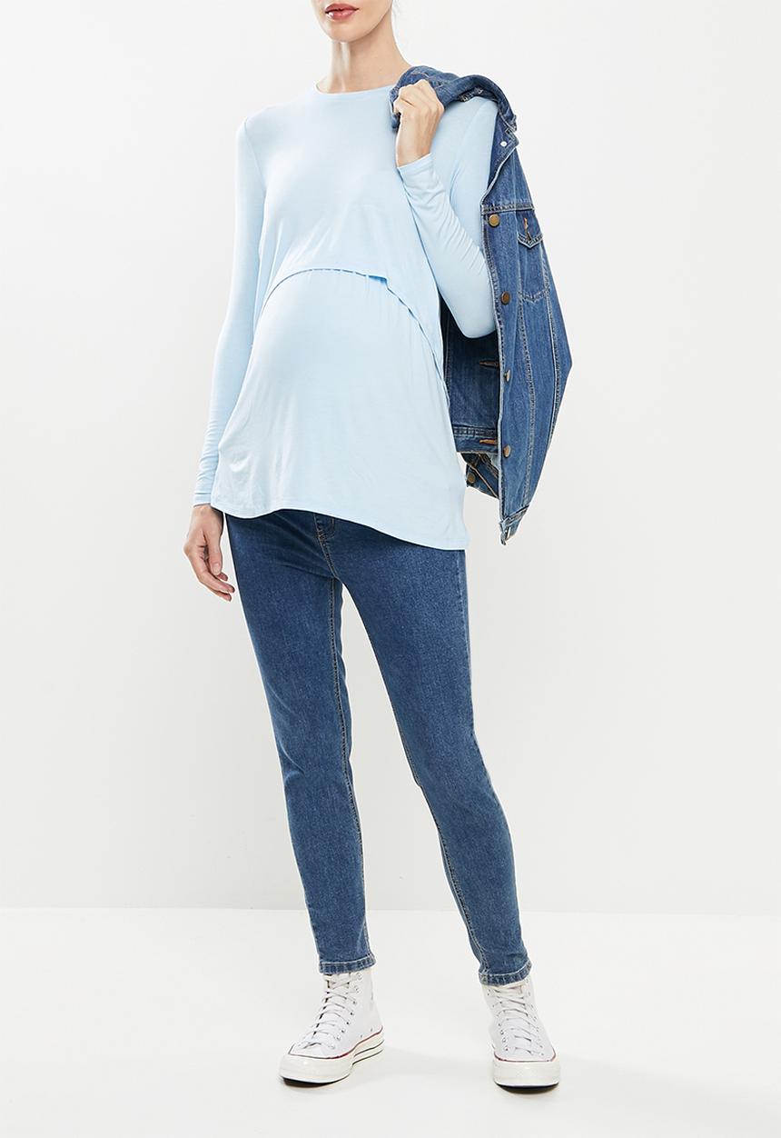 Cotton On - Maternity 2 in 1 long sleeve top - ice blue