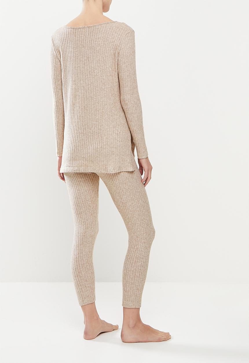 Superbalist - Maternity soft touch rib sleep set - taupe