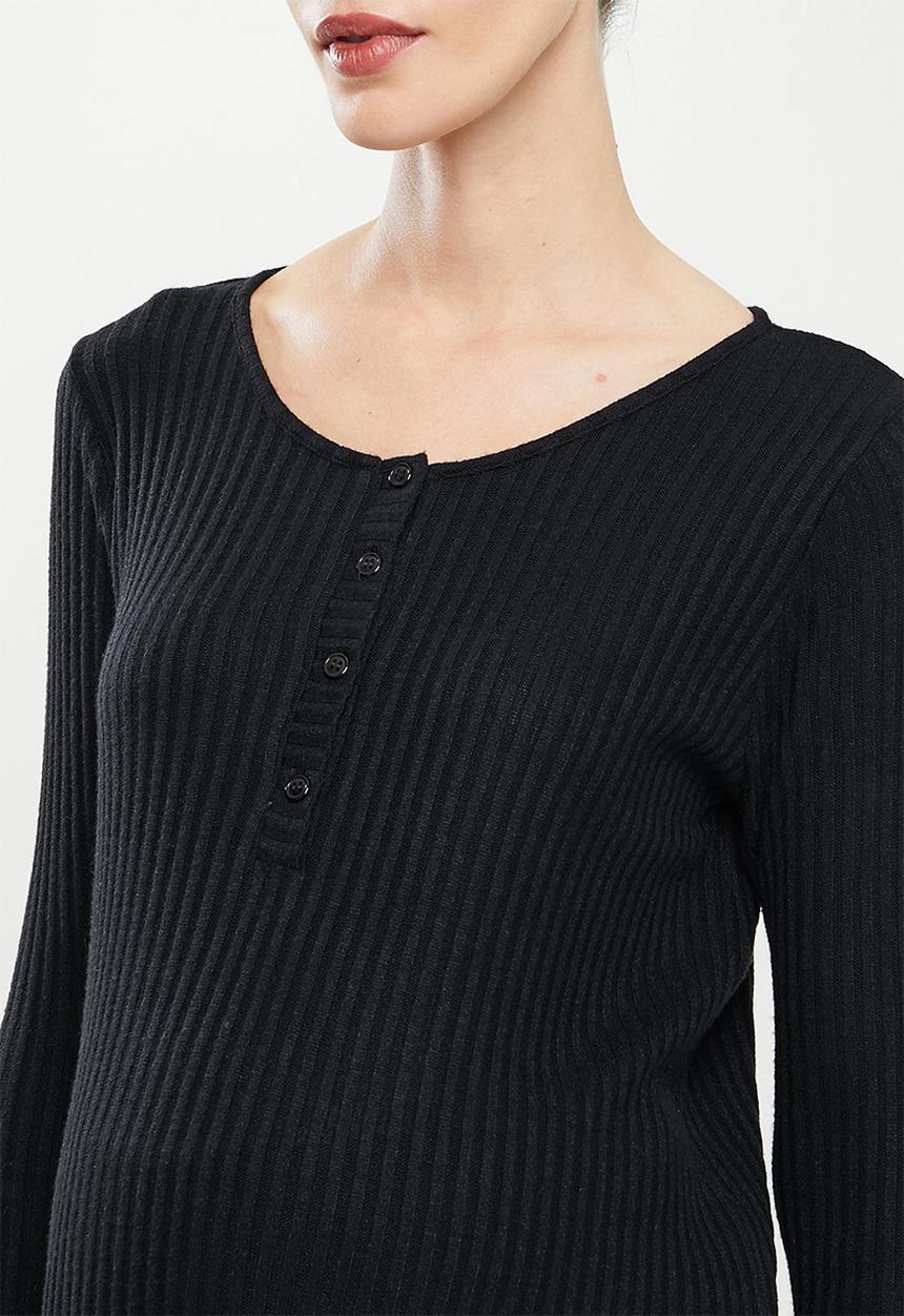 Superbalist - Maternity soft touch rib sleep set - black
