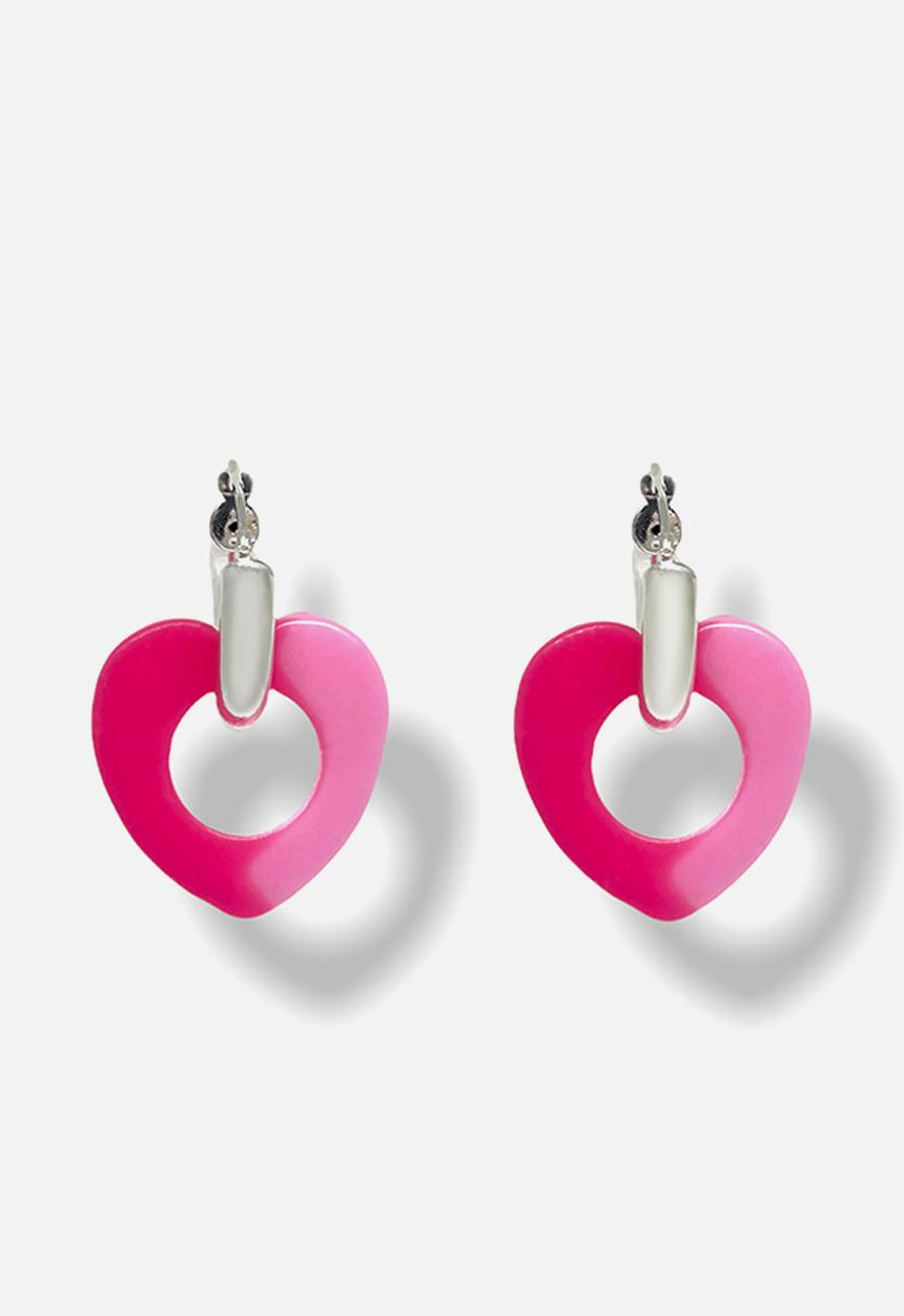 Pina Jewels - Heart charm - hot pink & light pink