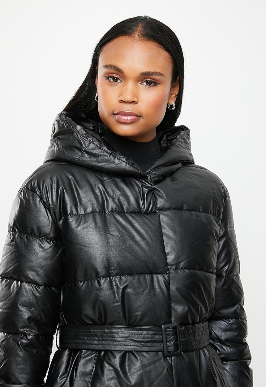 Stella Morgan - Puffer coat with belt - black