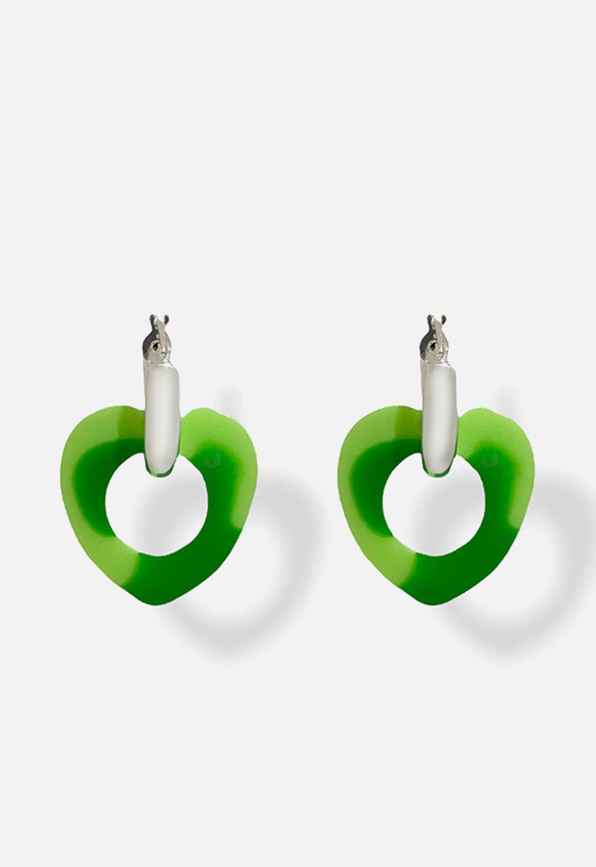 Pina Jewels - Heart charm - dark green & light green