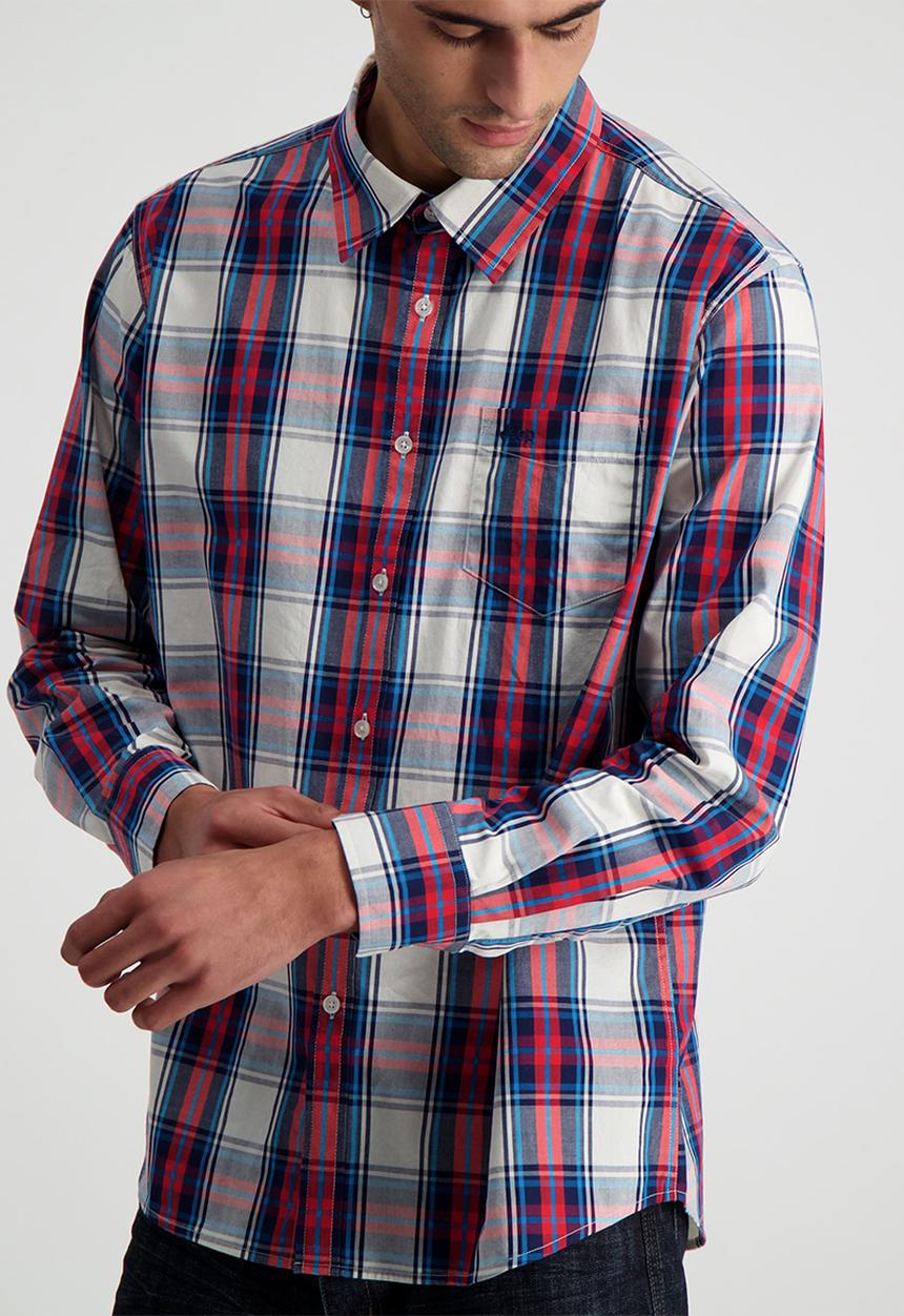 JEEP - Ls yd check shirt - red/blue-jeep