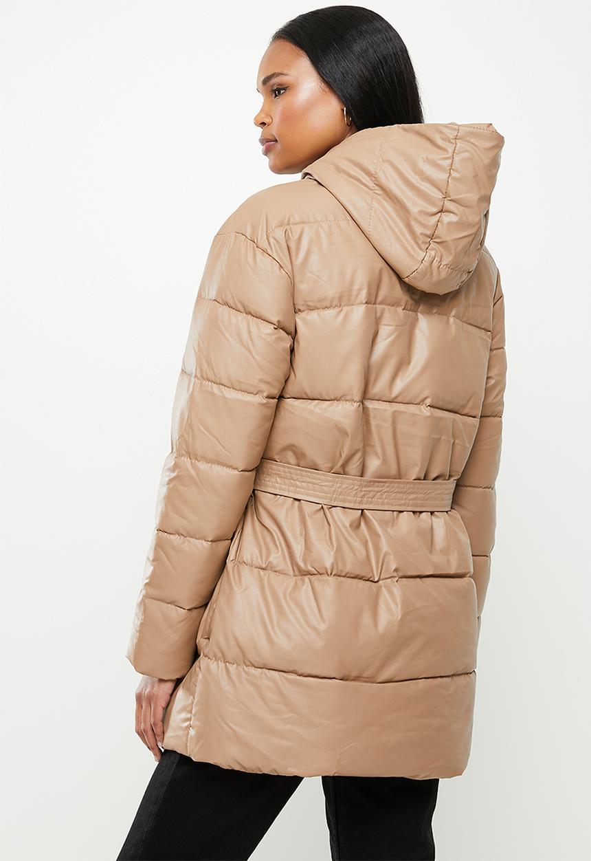 Stella Morgan - Puffer coat with belt - latte
