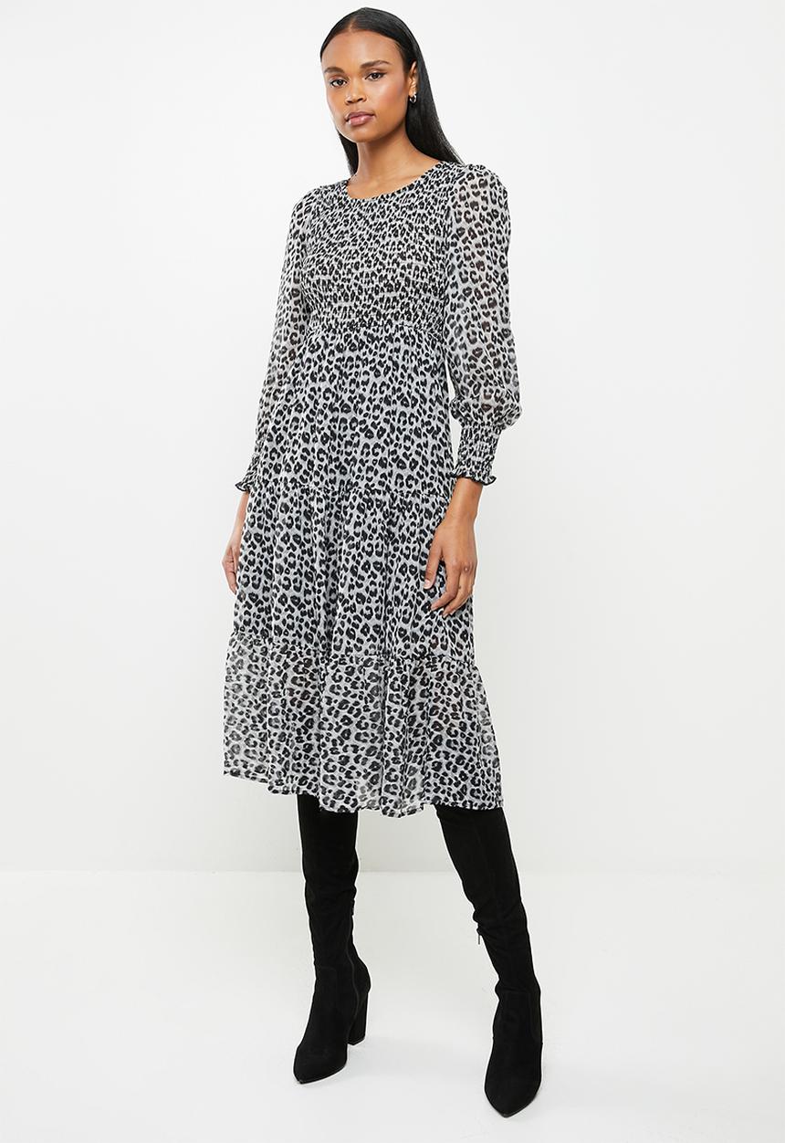 Stella Morgan - Ditsy print midi dress - grey