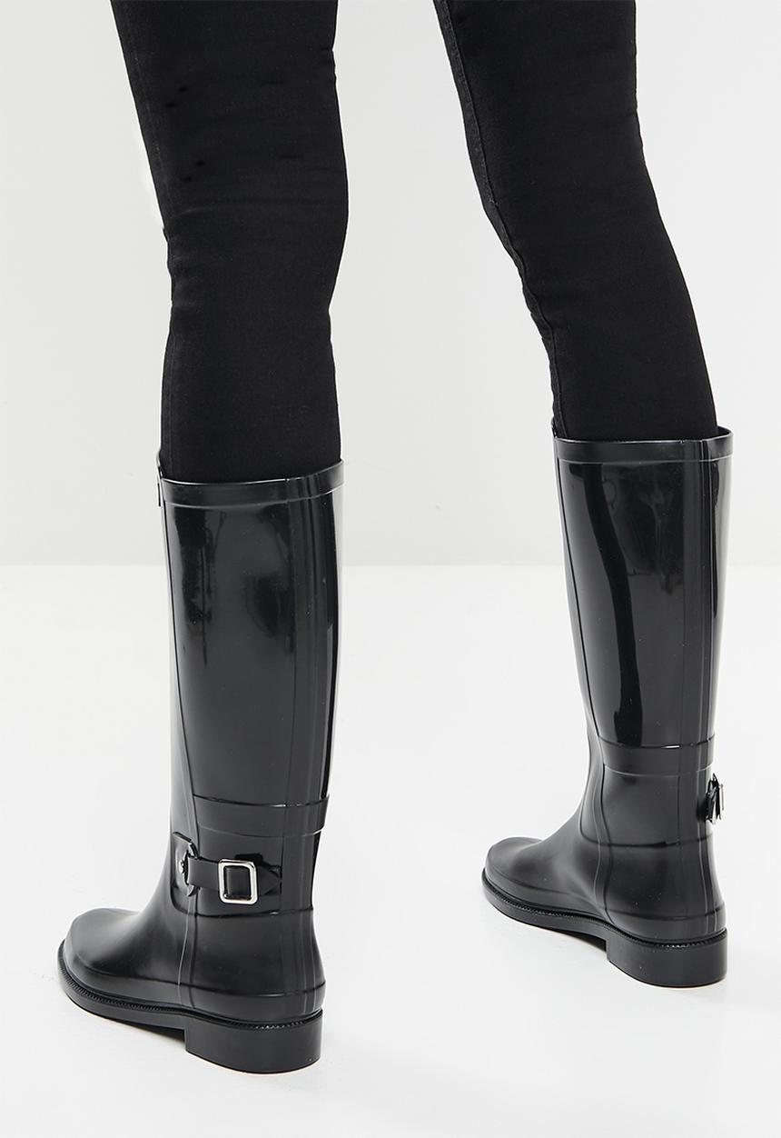 Plum - Minky rain riding boot - black