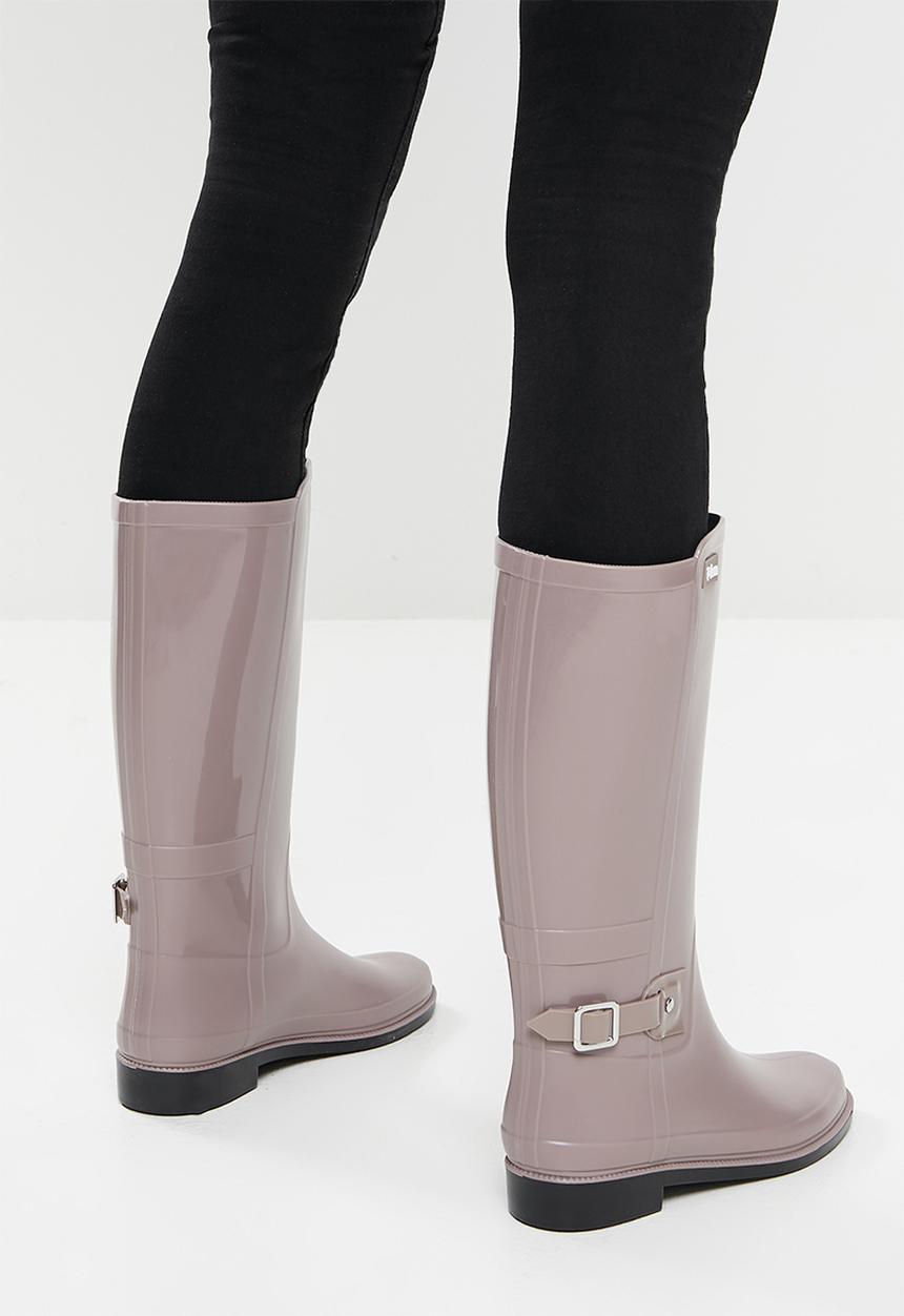 Plum - Minky rain riding boot - mink