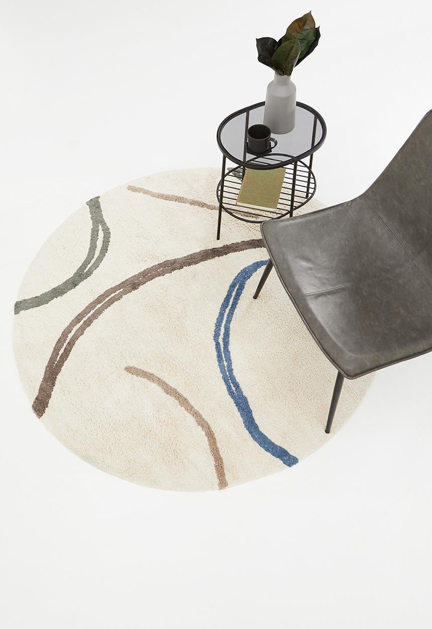 Sixth Floor - Stroke round tufted rug - multi