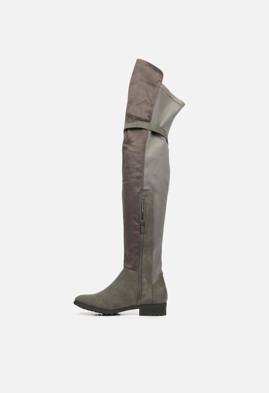 Miss Black - Krabi2 over the knee boot - grey