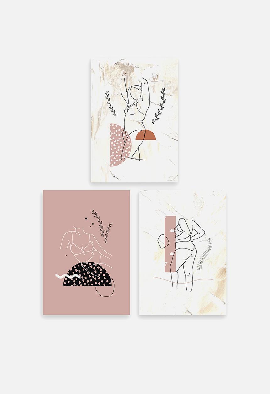Sugar & Vice - Bohemian art print bundle - pink & rust