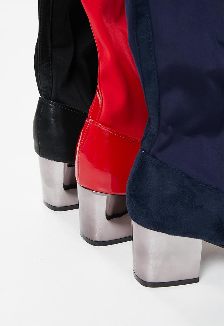 Seduction - Pointed over the knee boot - red