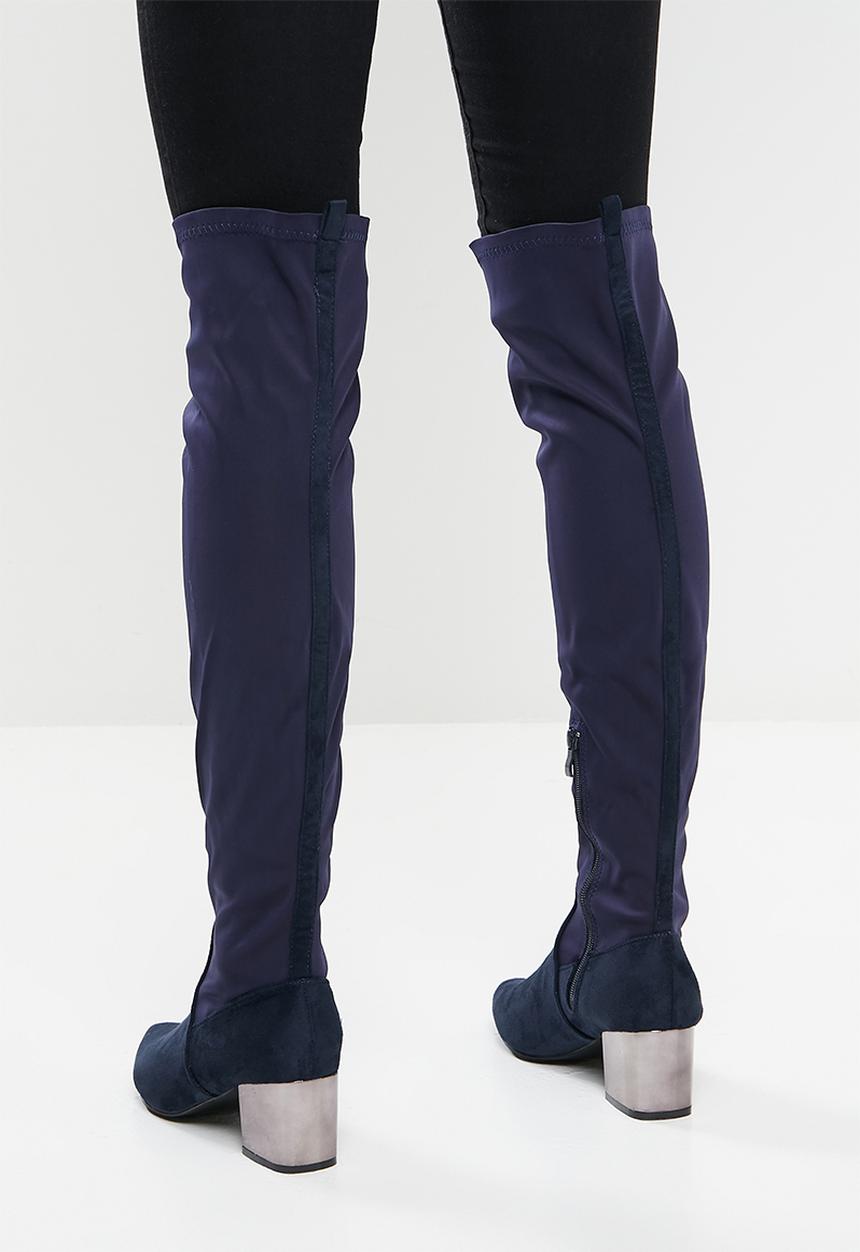 Seduction - Pointed over the knee boot - navy
