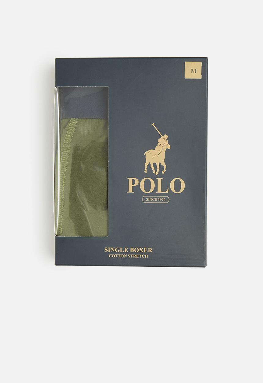 POLO - Men plain knit boxer - olive
