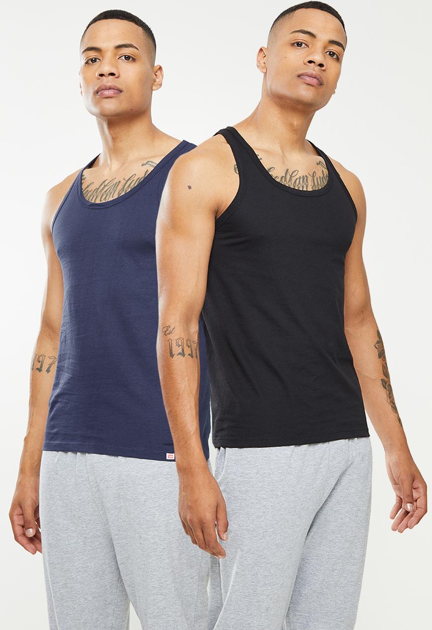Diesel  - Umtk johnny tube vest 2-pack - black & navy