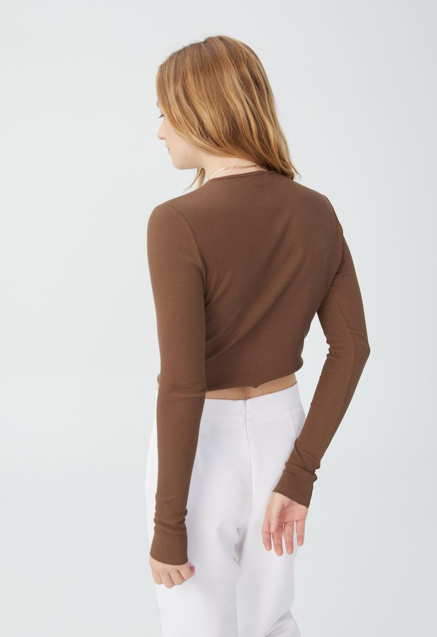 Cotton On - The organic rib cardi - brown
