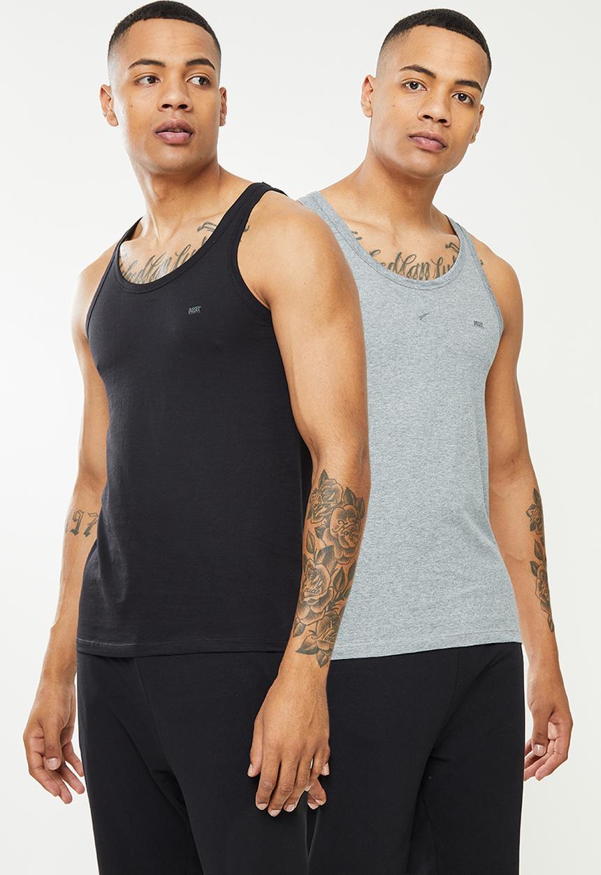 Diesel  - Umtk johnny tube vest 2-pack - black & grey