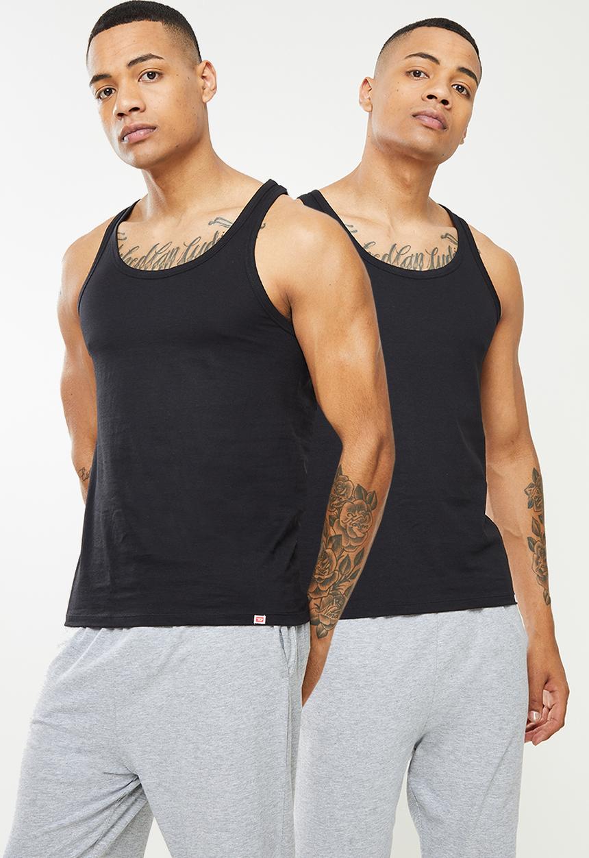 Diesel  - Umtk-johnny-tube vest 2 pack - black