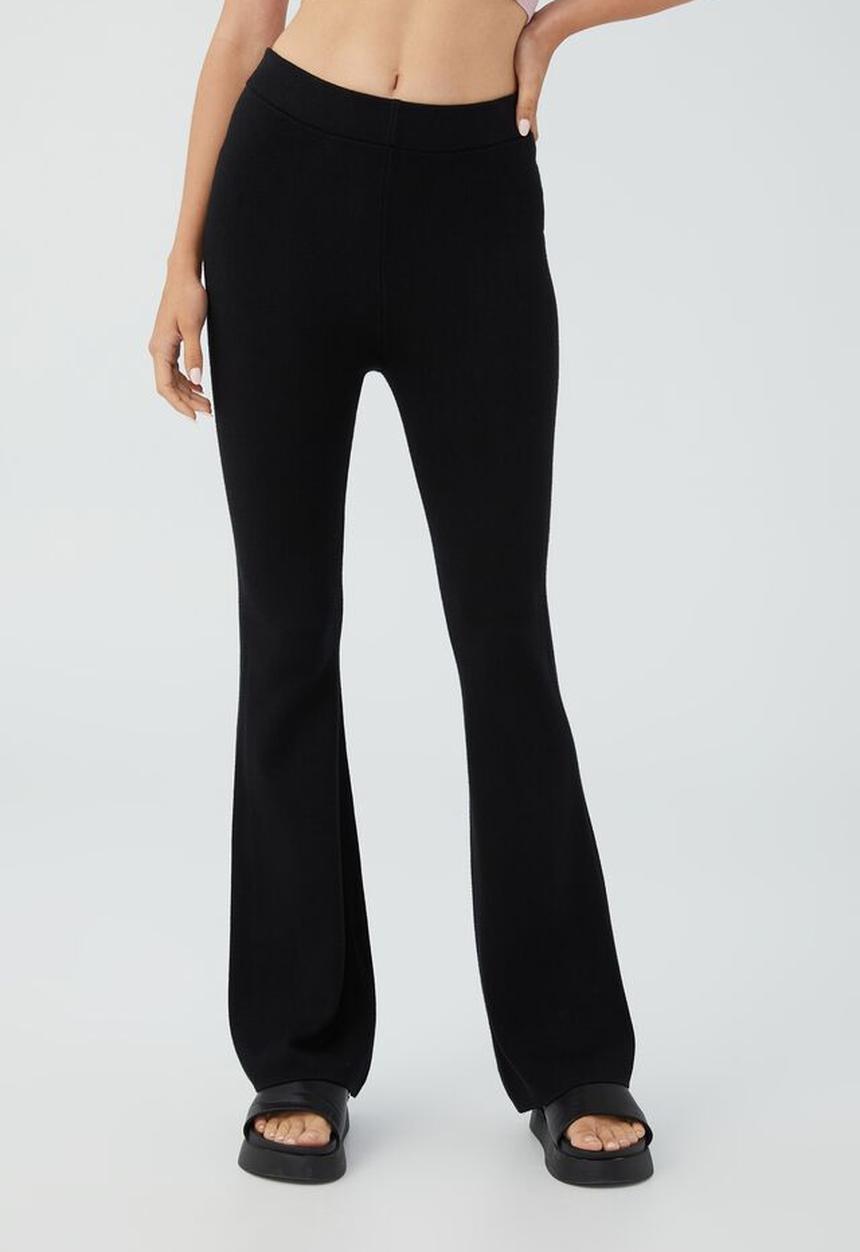 Cotton On - Knit flare pant - black
