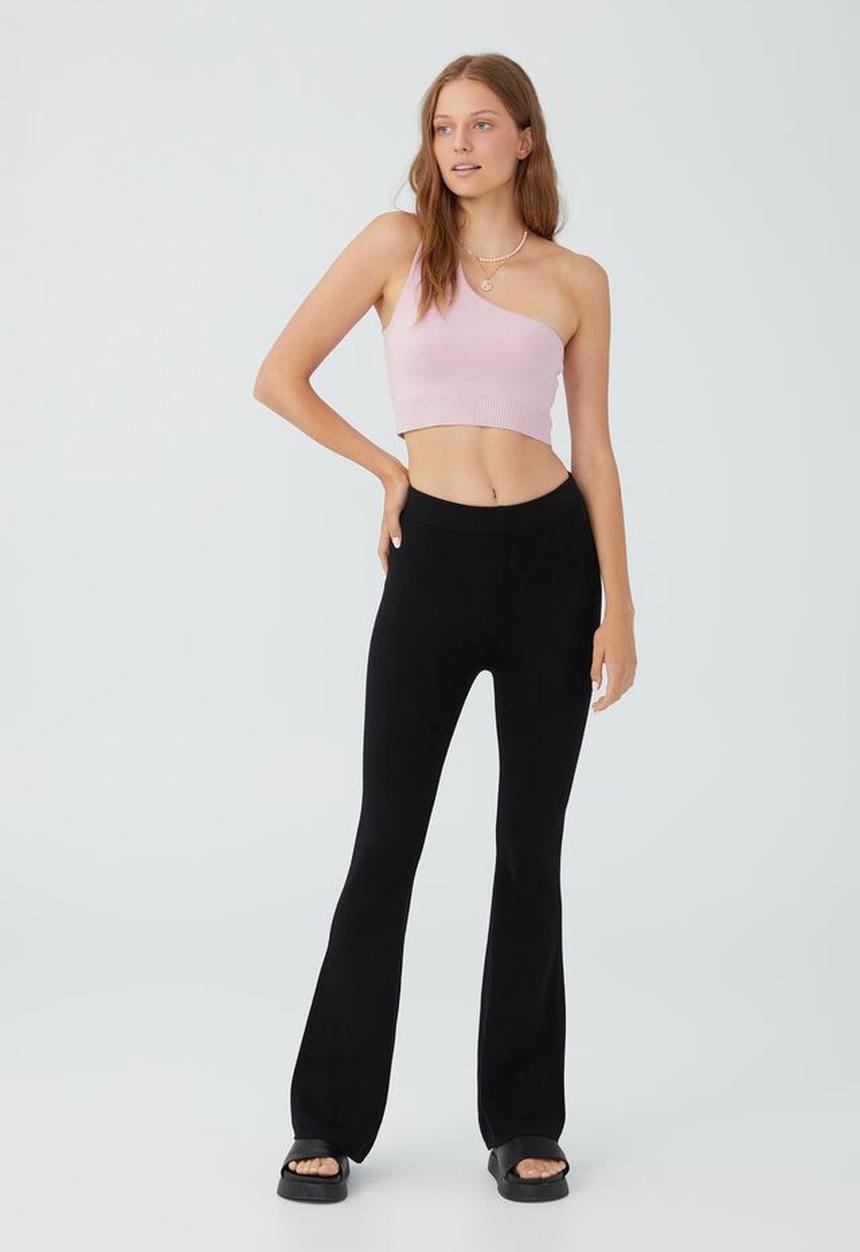 Cotton On - Knit flare pant - black