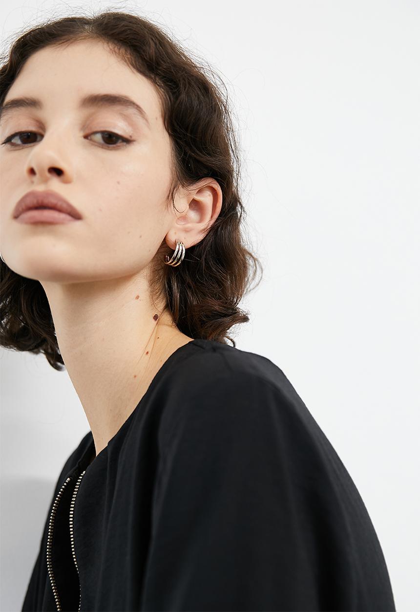 Superbalist - Sterling silver double hoop earrings - silver 