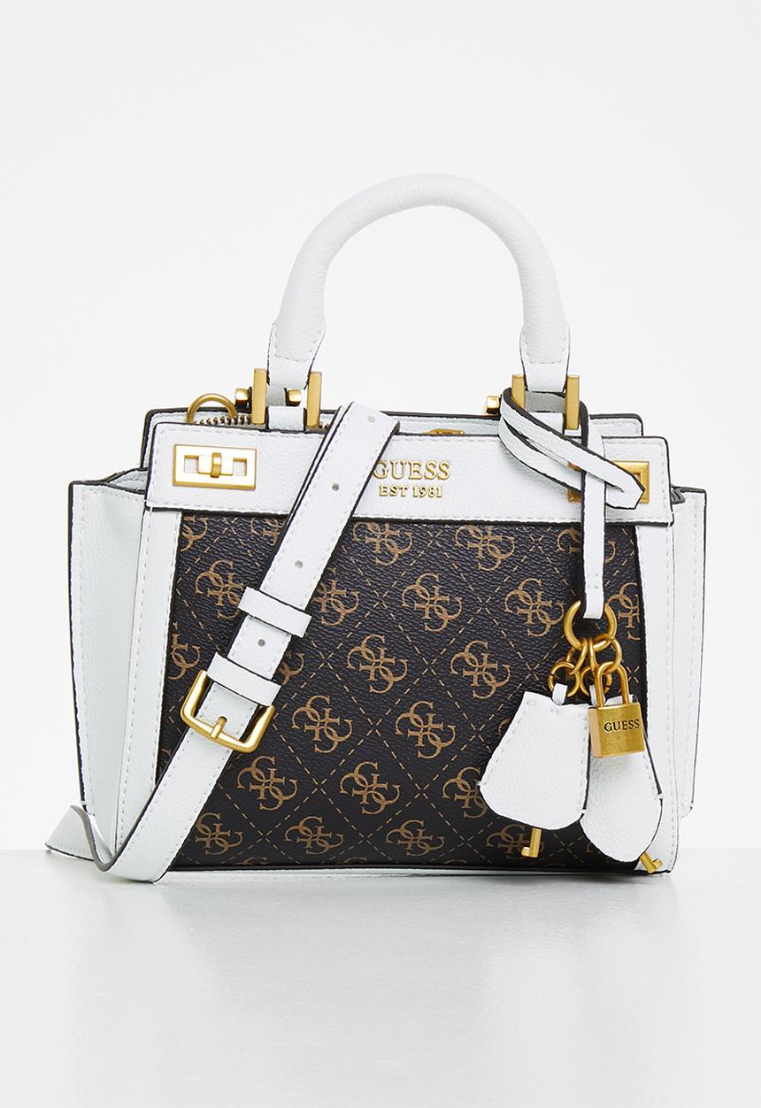 GUESS - Katey mini satchel - brown & white