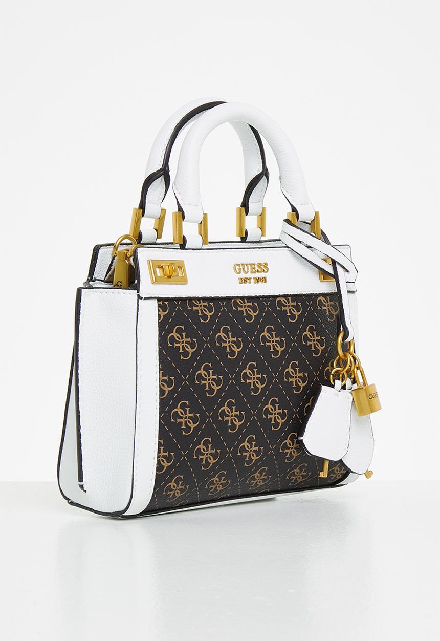 GUESS - Katey mini satchel - brown & white