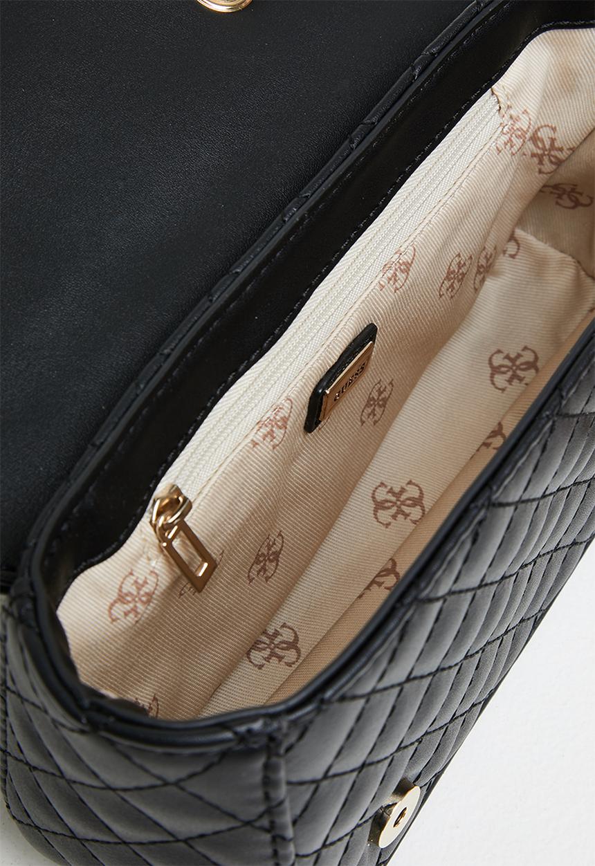 GUESS - Rue rose mini crossbody flap - black