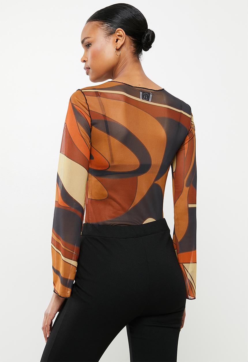 Me&B - Digital printed mesh top - multi