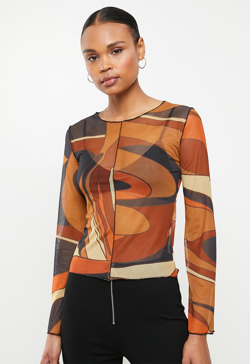 Me&B - Digital printed mesh top - multi