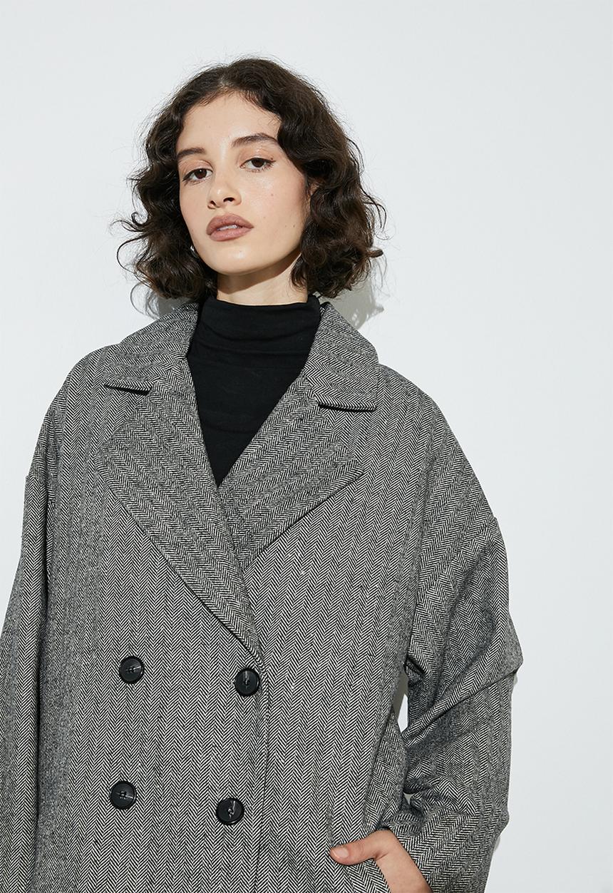 Superbalist - Midi double breasted blazer coat - herringbone
