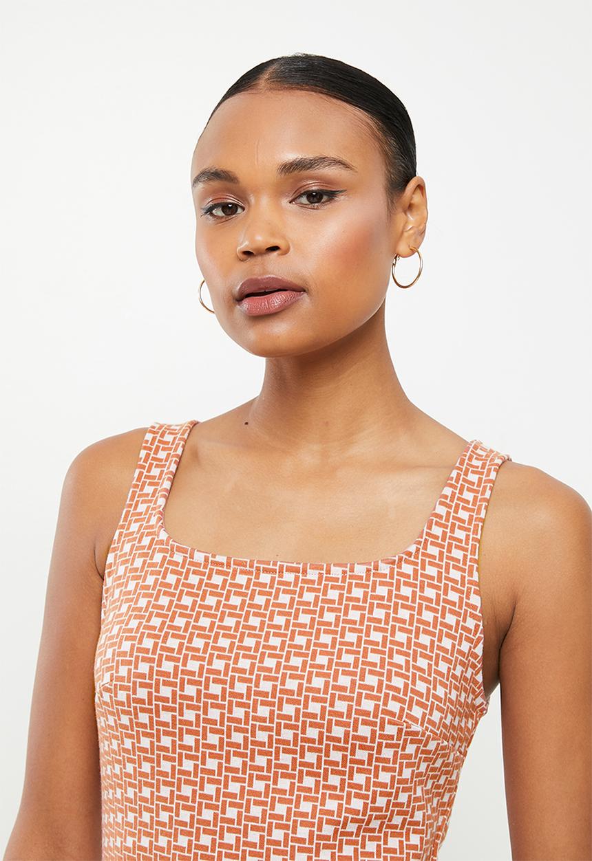 Me&B - Jacquard knit dress - tan