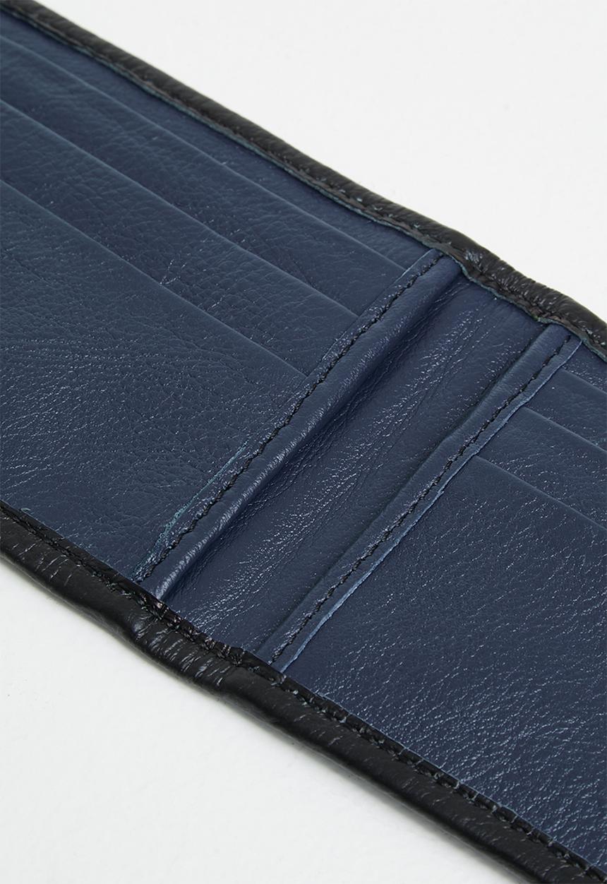 Superbalist - Willy two tone leather wallet - black & navy